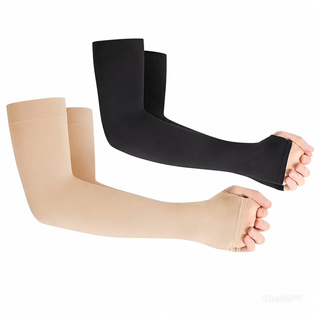UV Sun Protection Cooling Arm Sleeves for Men & Women | Thumb Hole Sun Sleeves for Sports, Driving, Cycling & Outdoor Activities | Stretchable Breathable Fabric | Arm Sleeves for Men & Women pair of 2-image-30
