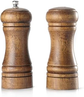 guangfan Moulin à Poivre, Salière et Poivrière Réglables en Bois, Broyeur à Bois Massif avec Moulin à Céramique Ajustable 5 Pouces