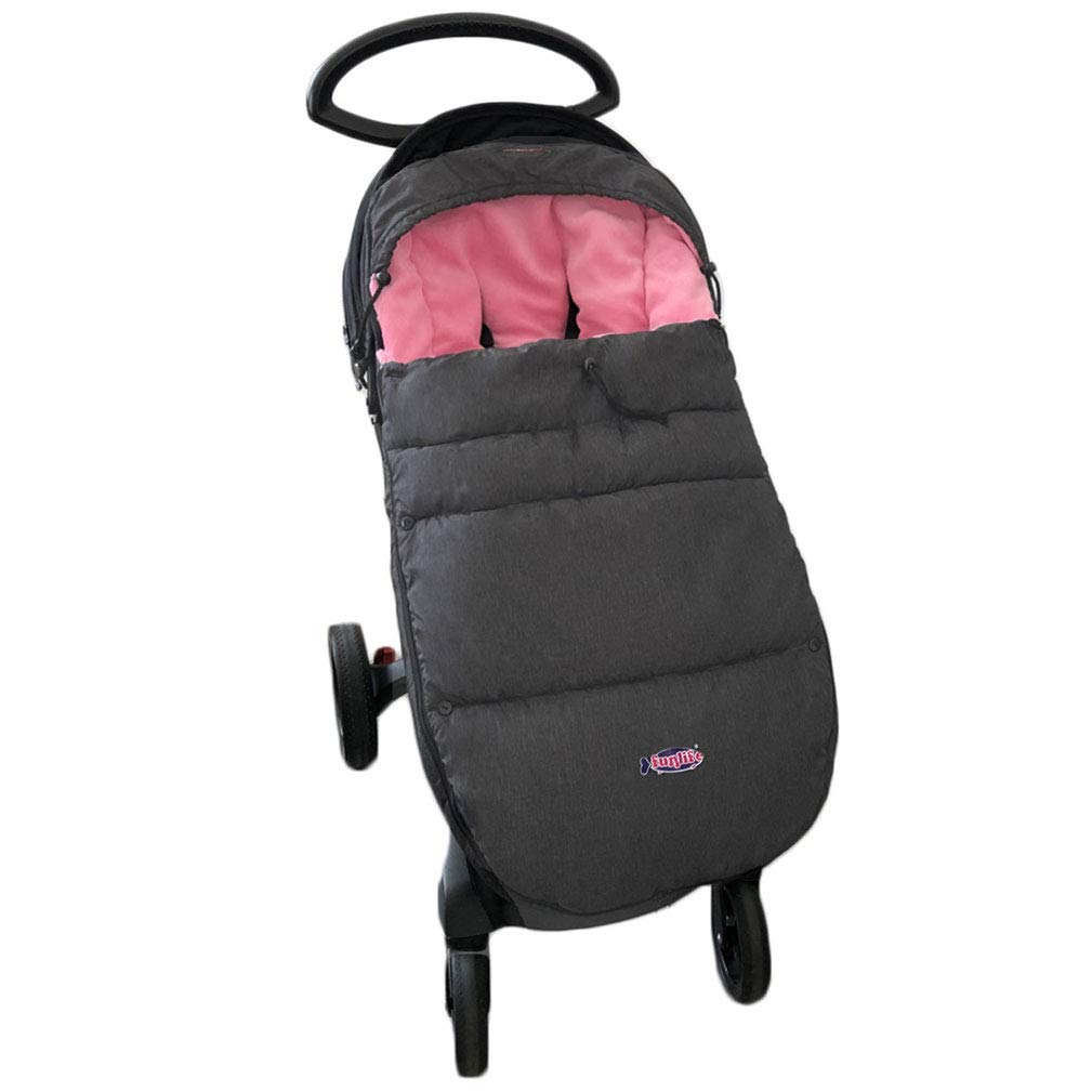 3-in-1 High Performace Universal Stroller Footmuff,Filled with 3D Cotton,Waterproof Bunting Bag Perfect for Winter Outdoor Tour,Rose