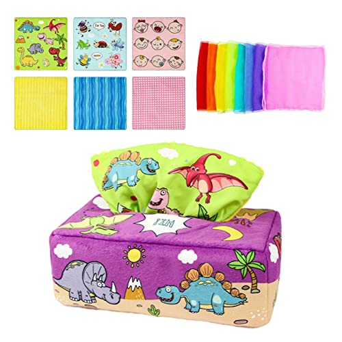 Caixa de lenços mágicos para bebês | Brinquedos Montessori da caixa do tecido do bebê | Caixa de len