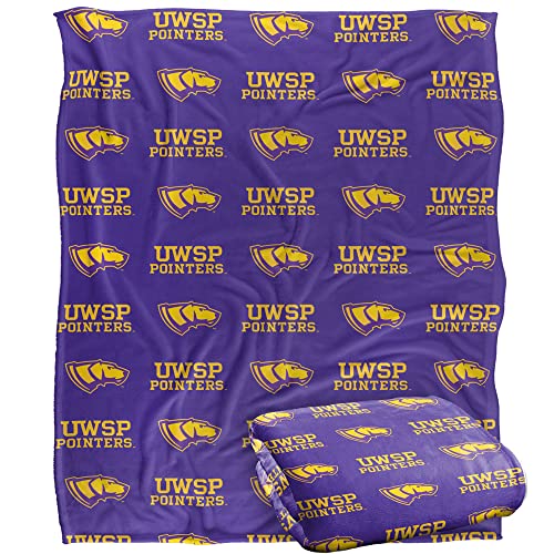 University of Wisconsin Stevens Point Blanket, 60"x80" Logo Pattern Silky Touch Super Soft Throw Blanket
