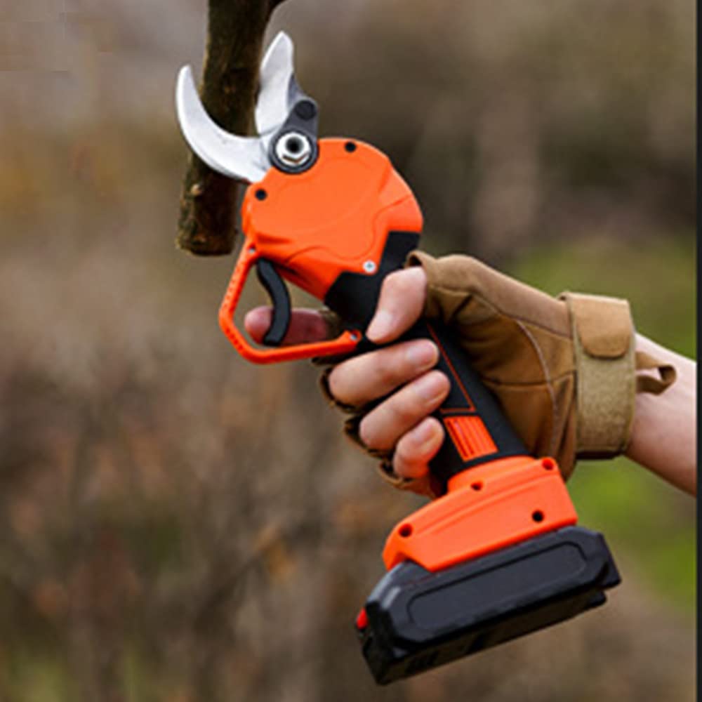 FHRKA Electric Secateurs,Cordless Electric Pruning Shears,Garden Fruit Tree Bushes Trimmer,21V Professional Electric Secateurs (ABattery)
