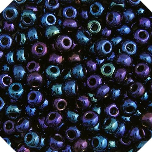 John Bead Czech Glass Seed Beads 6/0 Iris Opaque Navy 22Grams Beads for DIY Arts Crafts Jewelry Bracelets Necklaces Earrings Making