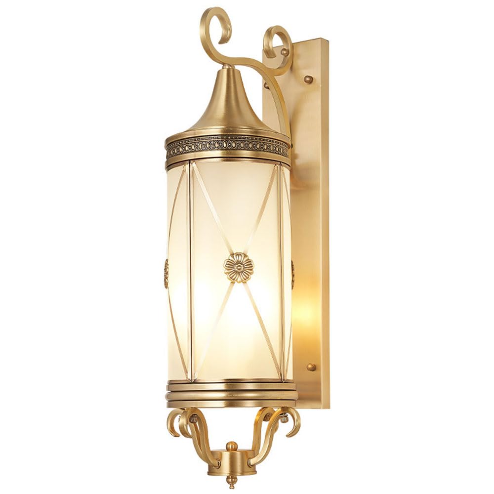 Luminaire mural en cuivre style américain 60cm avec verre givré de prestige