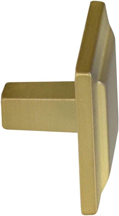 #1214-1-1/4 in. (32mm) Square Cabinet Knob, Brushed Brass - 25 Pack