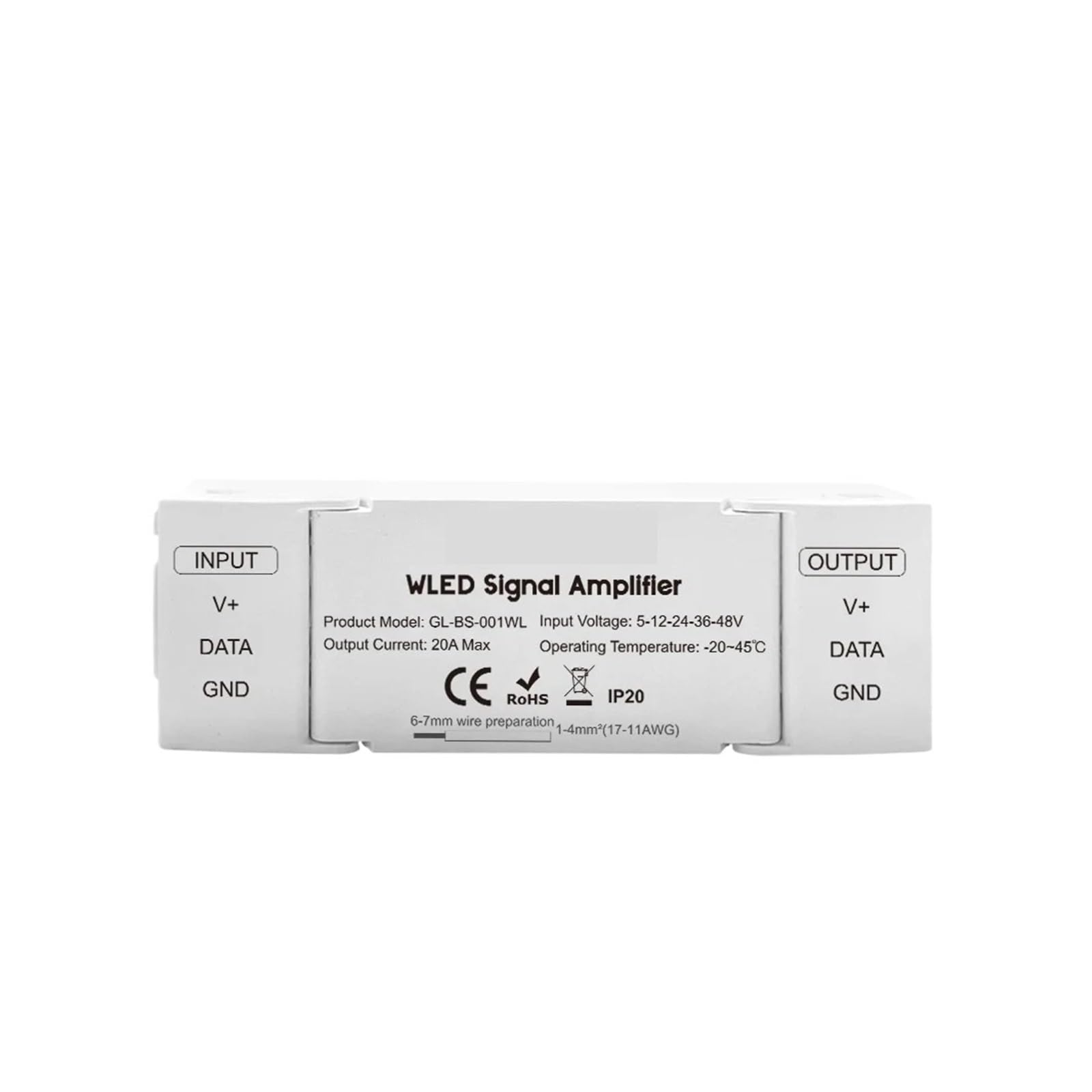 Controlador atenuador LED WS2811 WS2812 con amplificador de señal 20A 1