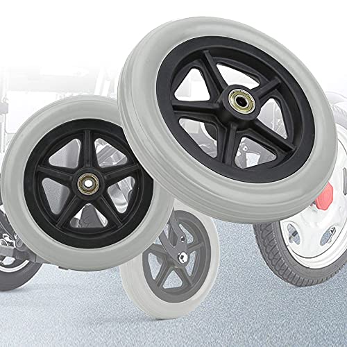2 neumáticos de rueda delantera para silla de ruedas, ruedas delanteras de silla de ruedas, ruedas de silla de ruedas de 6, 7, 8 pulgadas, rodamientos de 5/16 pulgadas, ruedas delanteras sólidas,