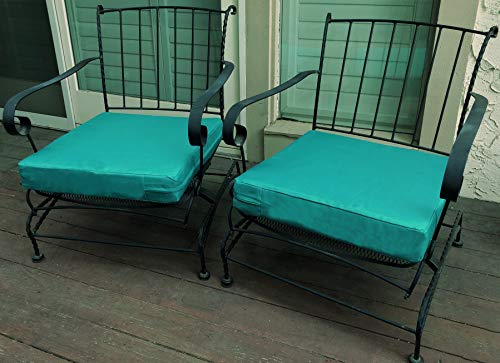 QQbed 6 Pack Outdoor Patio Chair Washable Cushion Pillow Seat Covers Extra Large 24"X22"X4" - Replacement Covers Only (24"X22"X4" 6 Pack, Blue) - Thumbnail 5