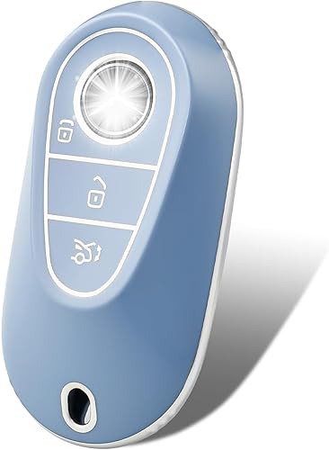 Miniatura 10 de OFFCURVE Funda para llavero de automóvil para Mercedes Benz Clase S Clase C, funda protectora para llave de automóvil Mercedes Benz Clase S Clase C