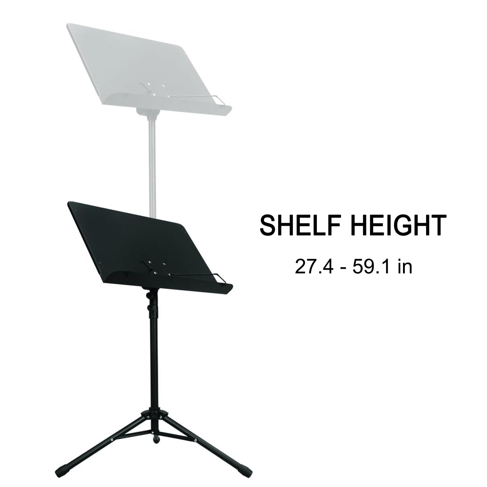 Buhelyc Leggio per Spartiti, Leggii Musicali con Clip, Portatile E Pieghevole, Metallo, Regolabile in Altezza, Adatto per Suonare Strumenti Musicali, per Violino, Chitarra, Batteria, Chitarra