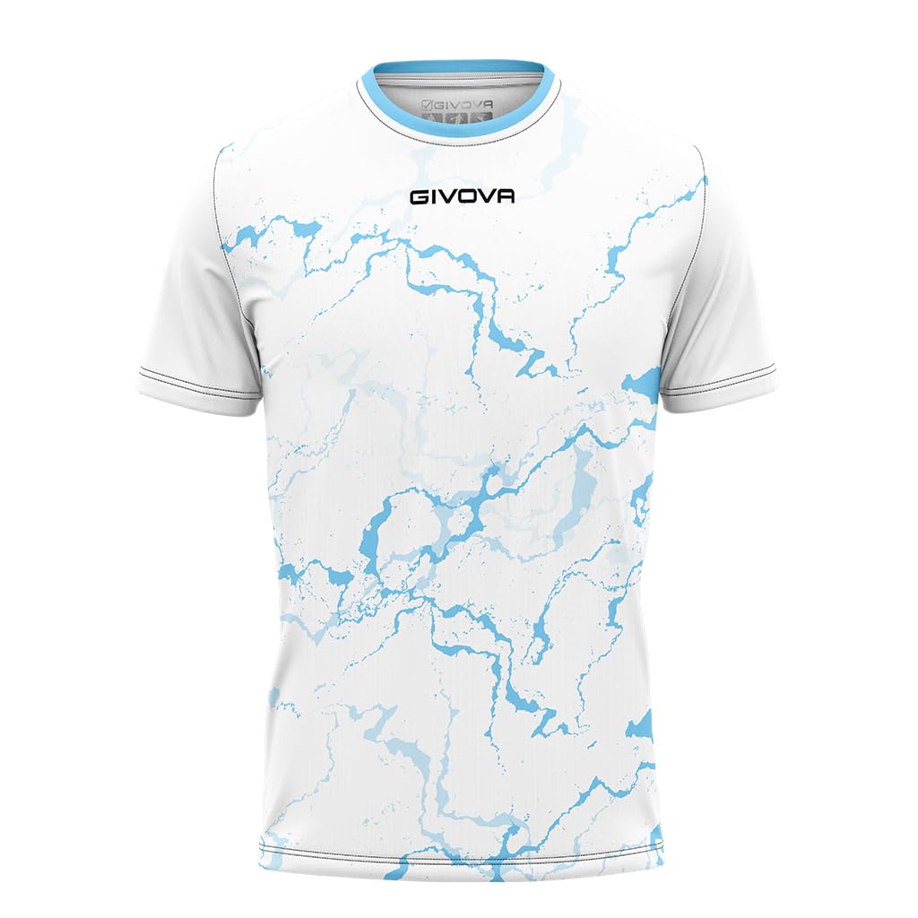 Givova Shirt Grafite Interlock Bianco/Celeste Tg. M - 4