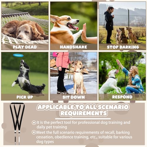 HANGGON 2 Stück Hundepfeife Rückruf Mit Klicker Hund Clicker Einstellbare Hundepfeife Hochfrequenz Lautlos Mit Umhängeband Erziehungshilfen Für Hunde Training Zubehör Hundeerziehung