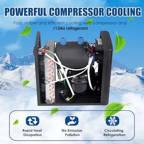 Image of Aquarium Chiller 79gal 1 /3 HP Water Chiller 300L Fish Tank Hydroponics Cooling System with Quiet Design Refrigeration Compressor for Water Weeds Axolotl Jellyfish Coral Shrimp