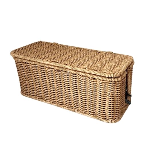 Rattan organizer cache-câble sous le bureau avec fentes ouvertes - 2