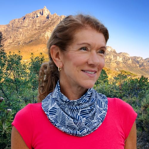 Image of BANDI UPF 50+ Reversible Sun Wrap - Lightweight UV Neck Gaiter for Women, Travel Scarf, Outdoor Protection, Made in USA - Reversible Dual Print, Coastal /Daisy Dots