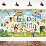 Feliz Dia del Nino Backdrop Banner - 6x3.6ft Dia del Nino Decorations Mexican Fiesta Banner Children's Day Decor, School Kids Party Background Photo Booth Mexico Supplies Student