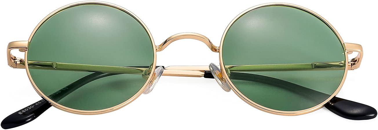 Red Lens Circle Glasses Small Round Polarized Sunglasses for Women Men Retro Hippie Style Circle Sun Glasses - Image 3