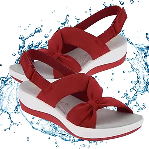 Firulab Sandalias con soporte para el para mujer,Cómodas playa con plataforma y soporte para el | Sandalias con correas ajustables y suela ergonómica para caminar, casual