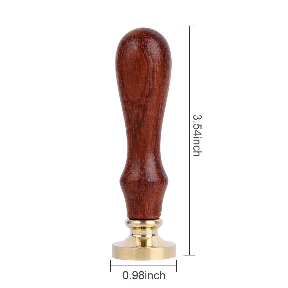 Winnsty Rose Wax Seal Stamp, Copper & Rosewood, 1 Inch, Removable, Classic Initial Stamp for Envelopes, Invitations, Wine Packages & More 2