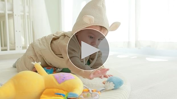 TUMAMA Jouet De Poussette Pour Bébé 0-12 Mois – Arche Suspendue Dinosaure Avec Hochet, Peluche Et Anneau De Dentition – Idéal Voiture, Lit, Parc