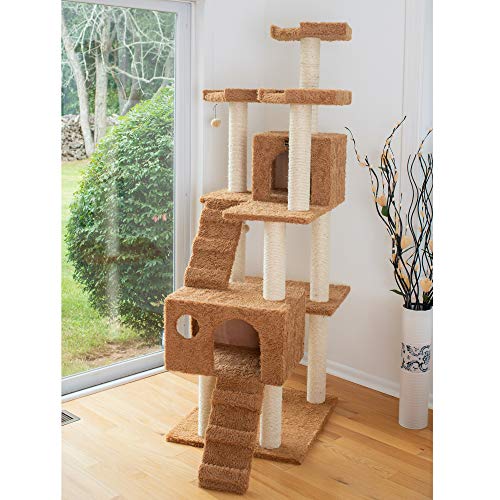 Casa para gato Armarkat madera 74 pulg marrón miniatura 3