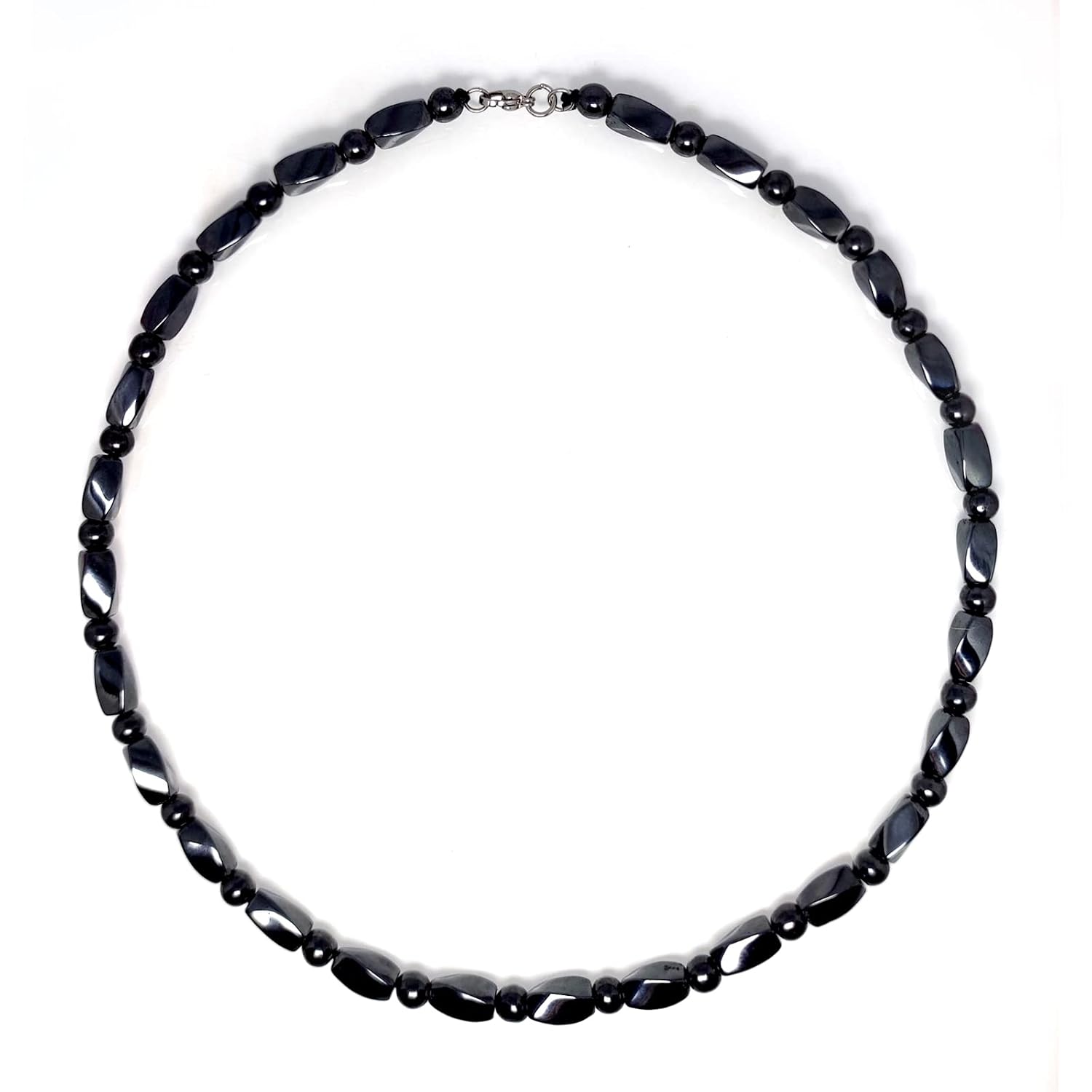 Hion Magnetic Black Obsidian & Aquamarine Necklace for Women Men, Natural Wellness Jewelry for Daily Comfort & Relaxation - Image 7
