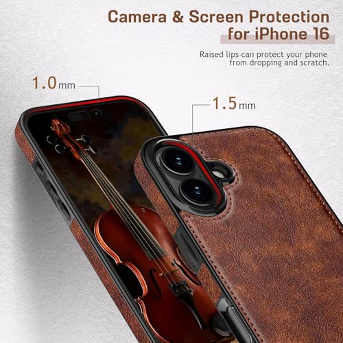 LOHASIC for iPhone 16 Leather Case