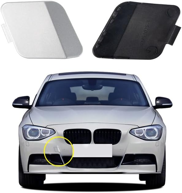 Car Front Bumper Tow Hook Cover Compatible with BMW 1 Series M-Sport F20 Sedan F21 Wagon for 114i 116d 116i 118d 118i 120d 125i 2012 2013 2014 Trailer Cover Cap 51118053828 Small Lid Towing Eye Cap
