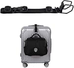 Luggage Hook Strap,J Hook for add a Bag Luggage,Multi Adjustment Bag Strap Hook with Hands Free(Black-Middle Size)