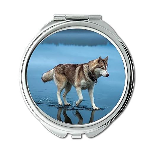 Mirror,Small Mirror,Weimaraner Dog,pocket mirror,1 X 2X Magnifying