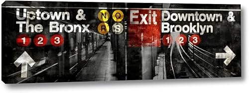 NYC Subway Station III por Luke Wilson - Lienzo decorativo para pared, 8 x 24 pulgadas, listo para colgar