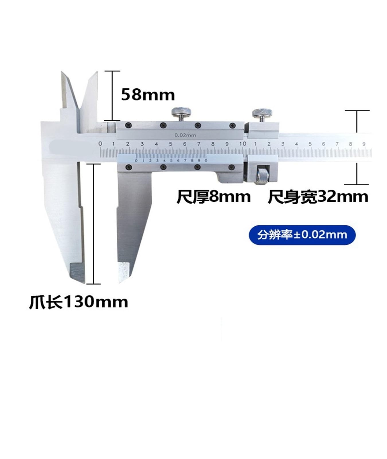 Calibro a corsoio Multi-Gamma in Acciaio Inossidabile, Strumento di Misura da 0 a 1000 mm