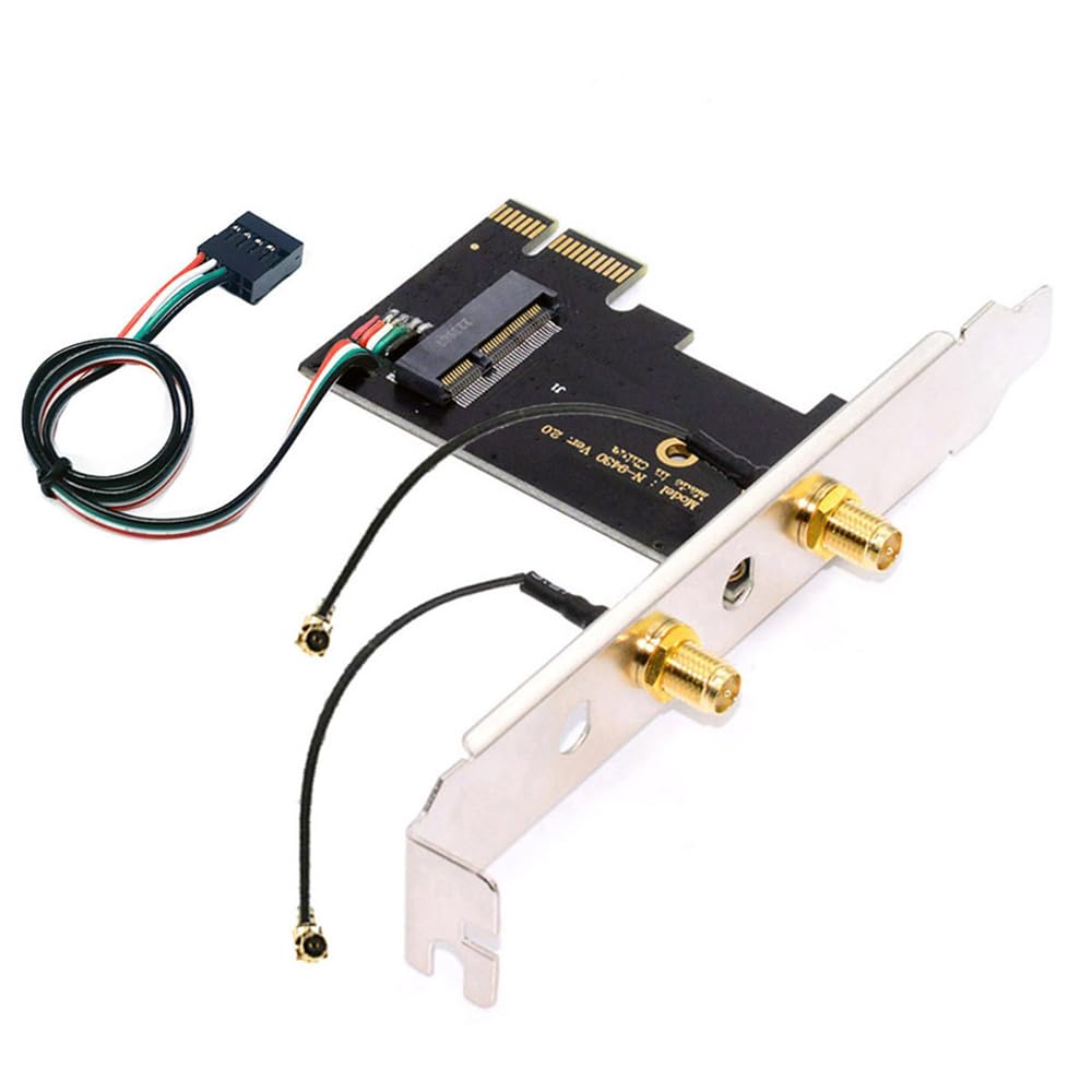 Tarjeta WiFi inalámbrica NGFF A/E-Key a PCI-E Express 1 adaptador para WLAN Wifi6 Wifi7 Bluetooth