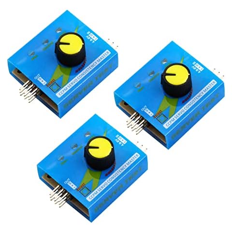 Voktta 3PCS RC Servo Tester 3CH Digital Multi Servo Tester ECS Consistency CCMP Master Speed Controller Checker for RC Servo Motor ESC Cover
