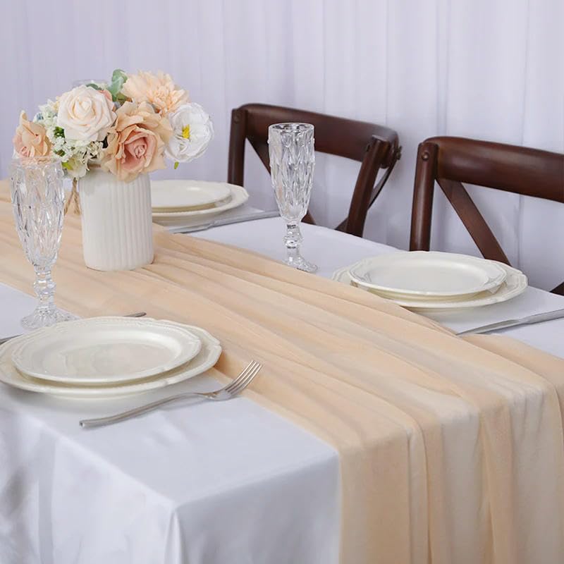 Chemin de table en mousseline de soie arche de mariage et fête