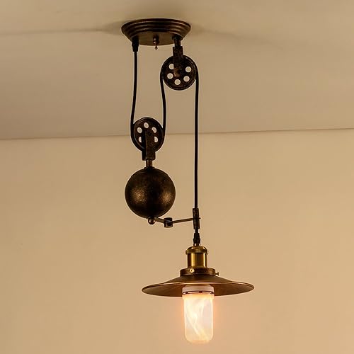 Miniatura 3 de Lámpara colgante industrial, candelabros Edison ajustable, retro, estilo campestre americano, retráctil, lámparas de alambre retráctiles,