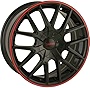Touren TR60 3260 Black/Red Ring Wheel (17 x 7.5 inches /5 x 100 mm, 42 mm Offset)