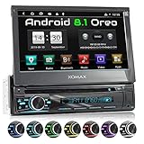 Norma DIN uno (1DIN) + Cámara de visión frontal/trasera IN, Subwoofer OUT, Mando a distancia del volante + LED color de iluminación regulable - azul, rojo, amarillo, morado, verde, blanco, turquesa y muchos más …