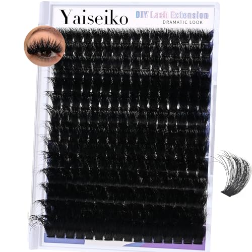 Lash Clusters 300D Thick Long 12-25mm Volume Cluster Eyelash Extensions 224Pcs Wispy Individual Lashes D Curl Waterproof Eyelash Clusters Soft False Eyelashes DIY at Home, by Yaiseiko