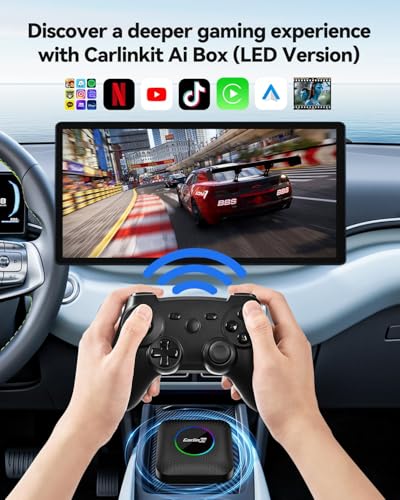 Image of CALMORA Ai Box LED, Android 13, Qualcomm 6225, 8GB+128GB, Wireless CarPlay Android Auto 3-in-1 Dongle Comes with Google Play Store, Streaming Video, Only for the Vehicle with Wired CarPlay Device