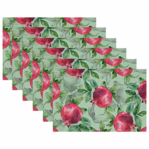 Set de table grenade x6 antidérapant 30x45 cm pour repas chic - 6