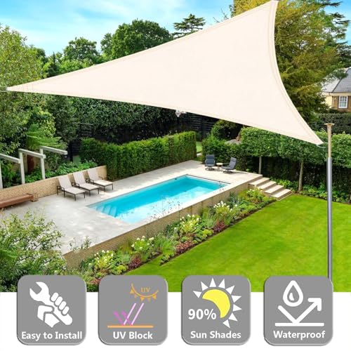 Tenda parasole triangolare impermeabile, 30,5 x 3,5 x 3,5 m, protezione dai raggi UV, per esterni, patio, giardino, cortile e riparo per feste, protezione per l'estate
