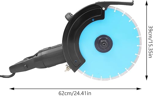 Miniatura 2 de Sierra de hormigón eléctrica de 14 pulgadas, cortador de energía de 3000 W, sierra circular con profundidad de corte de 5.31 pulgadas, sierras de
