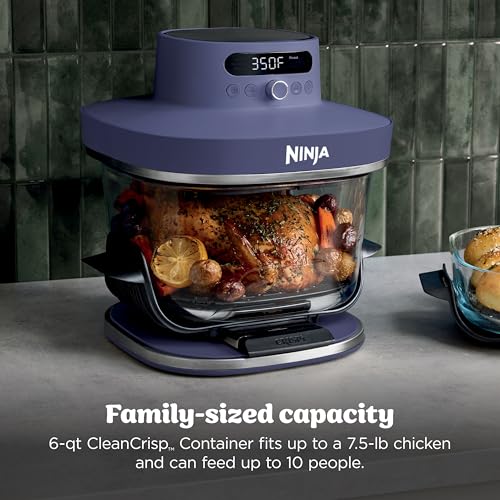 Image of Ninja Crispi Pro 6-in-1 Glass Air Fryer | 450F, Nontoxic, 6qt & 2.5qt Containers & Lids | Microwave, Freezer, Dishwasher Safe | Max Crisp, Air Fry, Bake, Roast, Recrisp, Dehydrate |Amethyst, AS101PU1