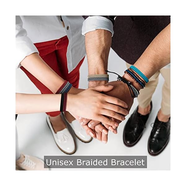 Nautical Braided Rope Bracelets Set - 6 Pcs Adjustable Braided Cord Bracelet, Handmade Navy Marine String Bracelet with Metal Knot, Men Women Braided Bracelets Gifts - Image 3