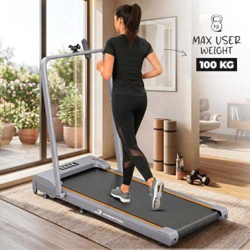 Image of Durafit91 Dash 2.5HP Peak BLDC Motor Walkpad Treadmill with Remote Control | 100 kg User Capacity Walking Pad| 8 km /h Max Speed | LED Display with Under-Desk Design | Home Use | Grey