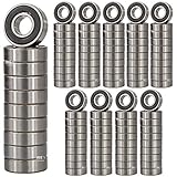 [ JBS basics ] Kugellager 100 Stück [ 608 ► 8 x 22 x 7 mm RS ] Metall Industrie Rillen Radial Lager Achse Welle Maschine 3d Drucker (608 ► 8 x 22 x 7 mm, 2RS, 100)