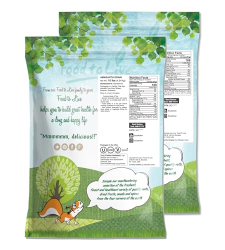Image of Food to Live Amaranth Grain, 20 Pounds - 100% Whole Seeds, Vegan, Kosher, Bulk. Sweet, Nutty Flavor. Rich in Protein, Calcium. Great Alternative to Rice or Quinoa. Great for Cereal, Salads, Soups