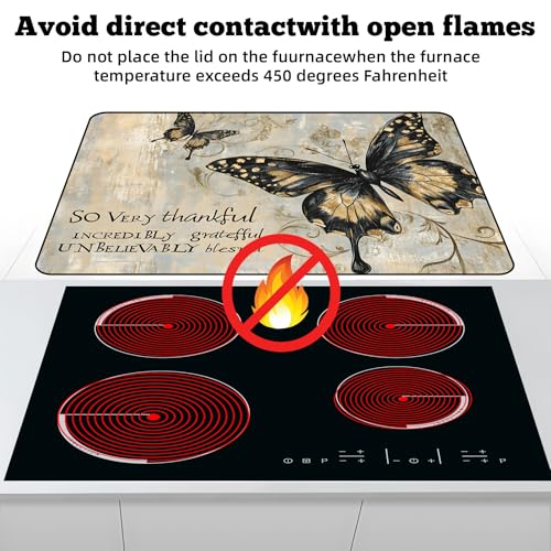 Image of Multi-Design Stove Cover for Glass /Electric Stoves - 3-in-1 Heat-Resistant Protector Mat, Non-Slip Drying Rack 28 inchx20 inch