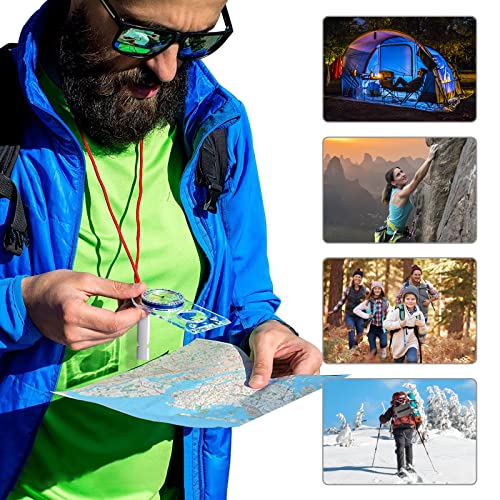 Orientation Compass, Hiking Navigation Compass, Portable Compass for Survival Mountaineering, Outdoor Activities and Map Reading with Cord, Multifunctional Explorer Compass - Image 4
